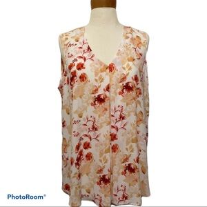 Rose & Olive sleeveless floral print top size 1X